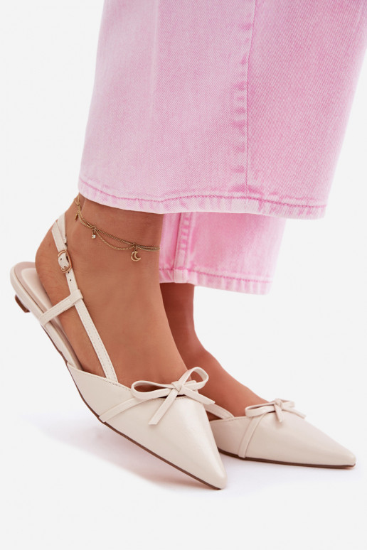 Sandali da donna color avorio in ecopelle con tacco basso Jelmera