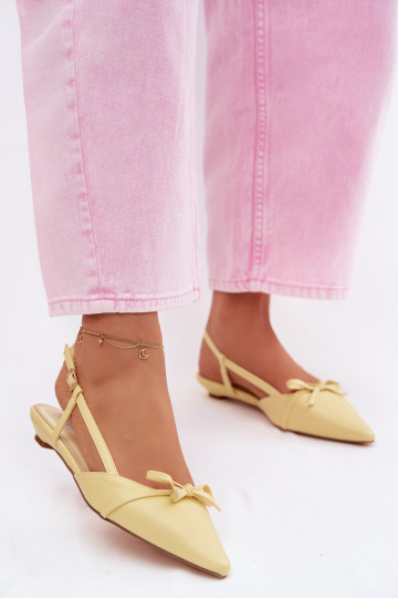 Sandali da donnaImitacji Skóry Con tacco basso colore giallo Jelmera 2