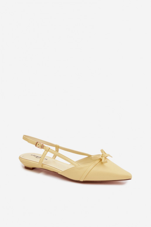 Sandali da donna gialli in ecopelle con tacco basso Jelmera