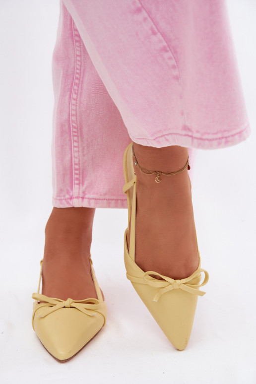 Sandali da donnaImitacji Skóry Con tacco basso colore giallo Jelmera