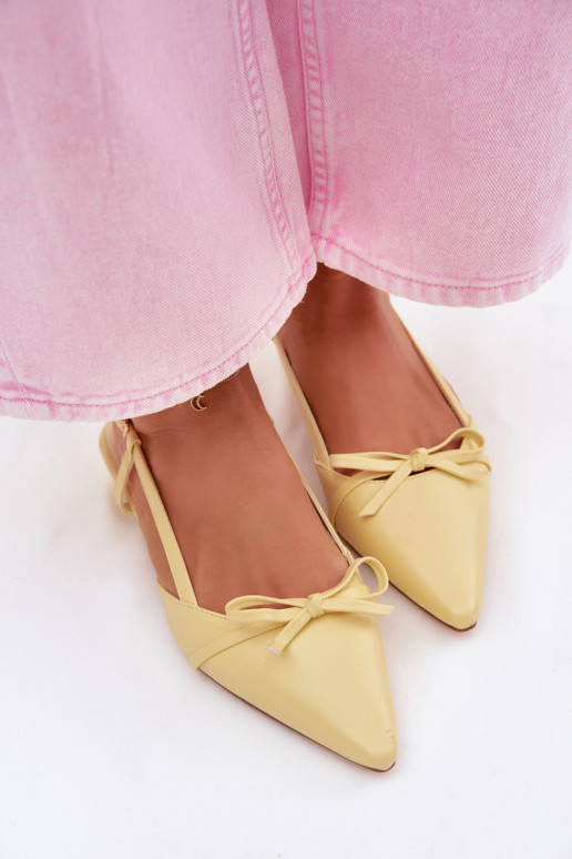 Sandali da donnaImitacji Skóry Con tacco basso colore giallo Jelmera