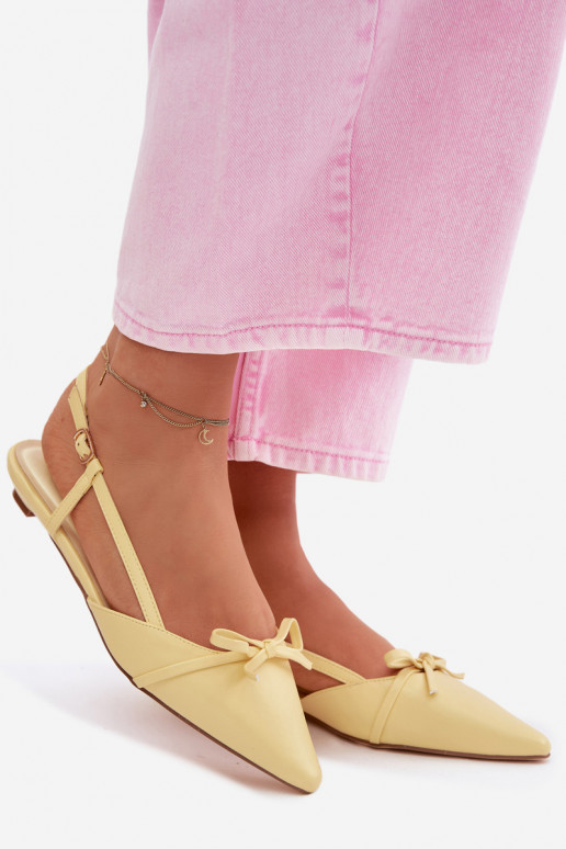 Sandali da donna gialli in ecopelle con tacco basso Jelmera