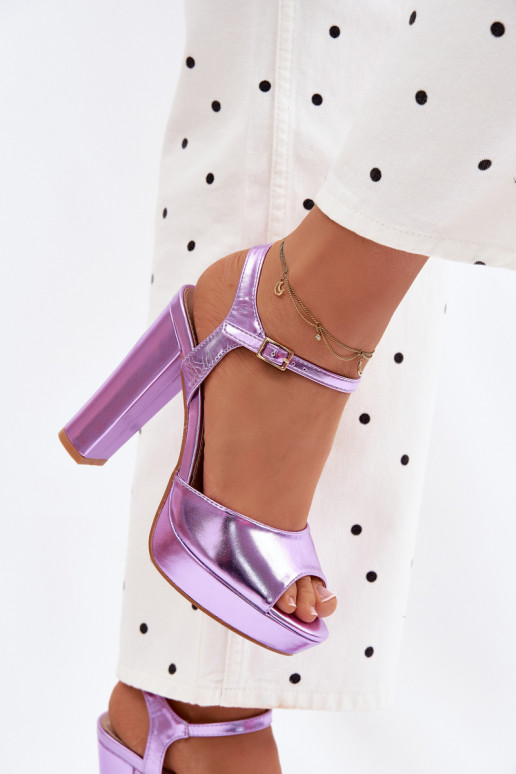 Sandali viola con tacco alto Nelissey