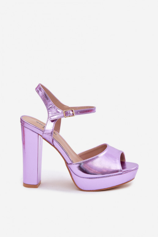 Sandali viola con tacco alto Nelissey