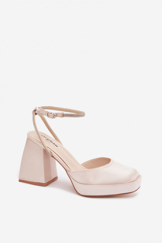 Sandali da donna Su tacchi enormi Typu Słupek Pasek con gli occhi scintillanti colore dorato Seraphina