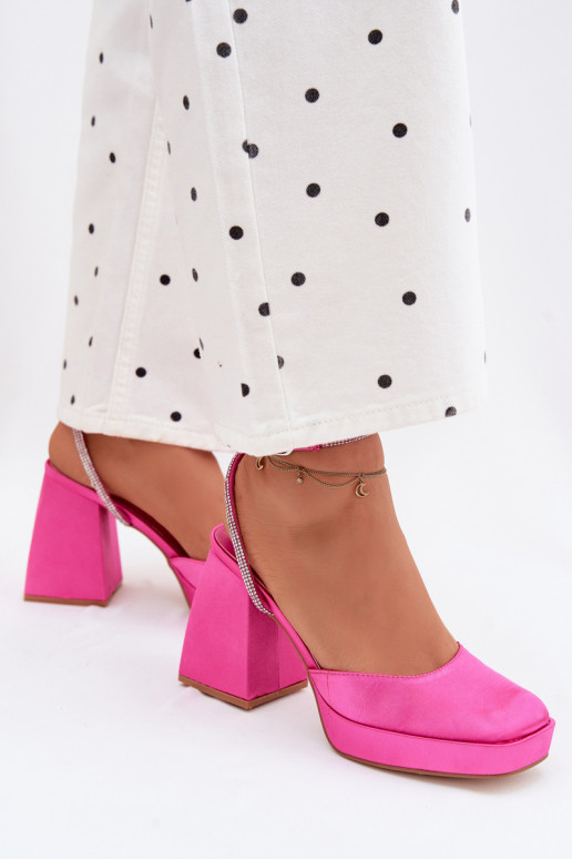 Sandali da donna Su tacchi enormi Typu Słupek Pasek con gli occhi scintillanti colore rosa Seraphina