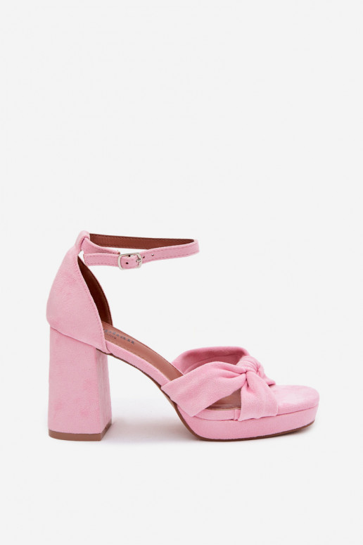 Sandali rosa con tacco alto in suede sintetico Rosetta