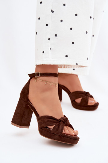 Sandali con tacco alto da donnaImitacji dalla pelle scamosciatau CzekoladoAe Rosetta 2