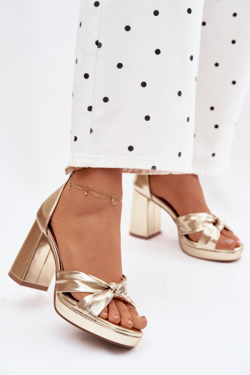 Sandali con tacco alto da donnaImitacji Skóry colore dorato Rosetta