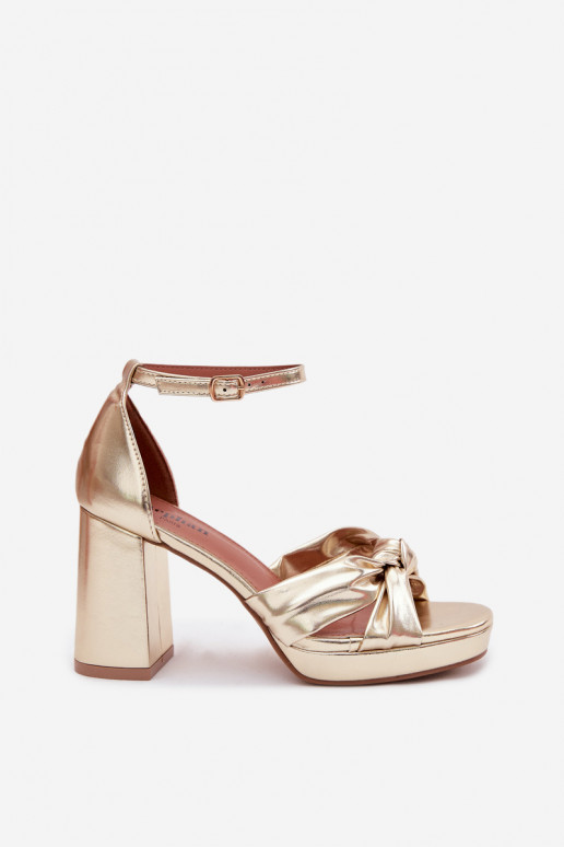 Sandali con tacco alto da donnaImitacji Skóry colore dorato Rosetta