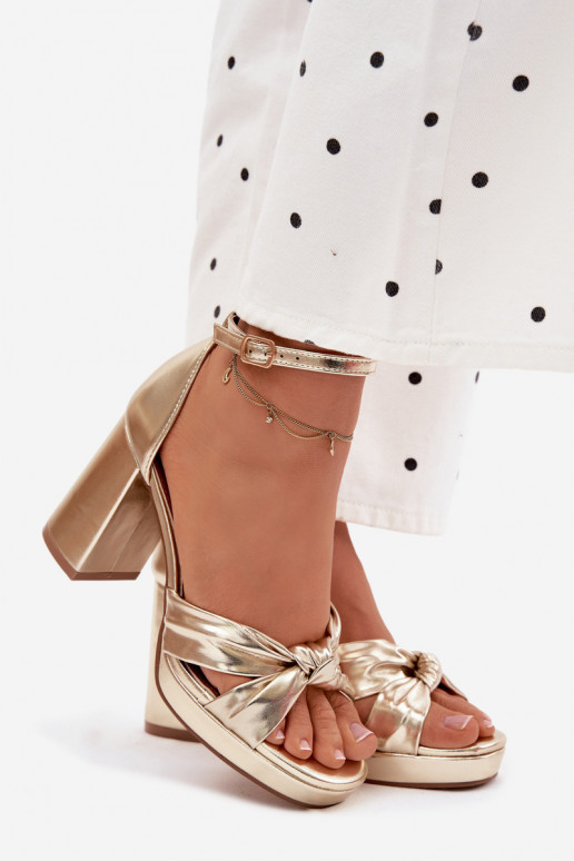 Sandali con tacco alto da donnaImitacji Skóry colore dorato Rosetta