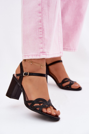 Sandali con tacco alto da donna colore nero Antonella 2