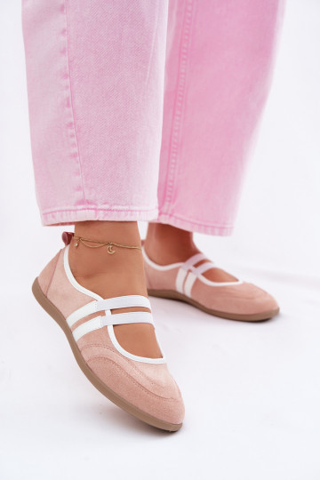 Ballerine Stile sportivoElastycznymi Paskami colore rosa Donatella 2