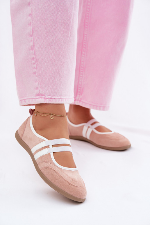 Ballerine Stile sportivoElastycznymi Paskami colore rosa Donatella