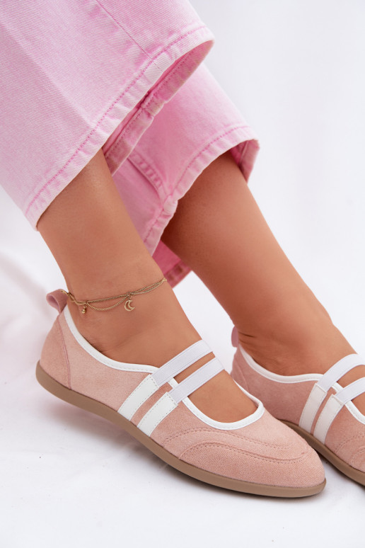 Ballerine Stile sportivoElastycznymi Paskami colore rosa Donatella