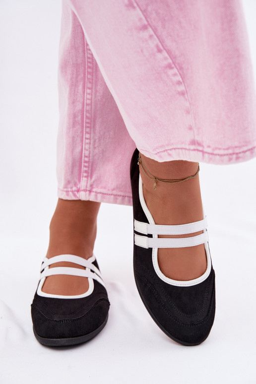 Ballerine Stile sportivoElastycznymi Paskami colore nero Donatella