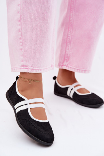 Ballerine Stile sportivoElastycznymi Paskami colore nero Donatella 2