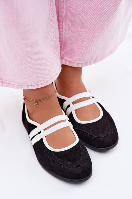 Ballerine Stile sportivoElastycznymi Paskami colore nero Donatella