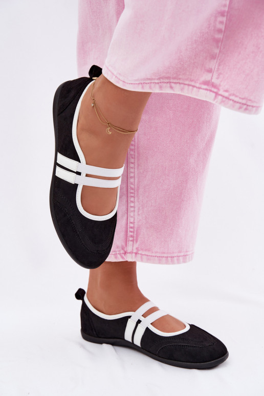 Ballerine Stile sportivoElastycznymi Paskami colore nero Donatella