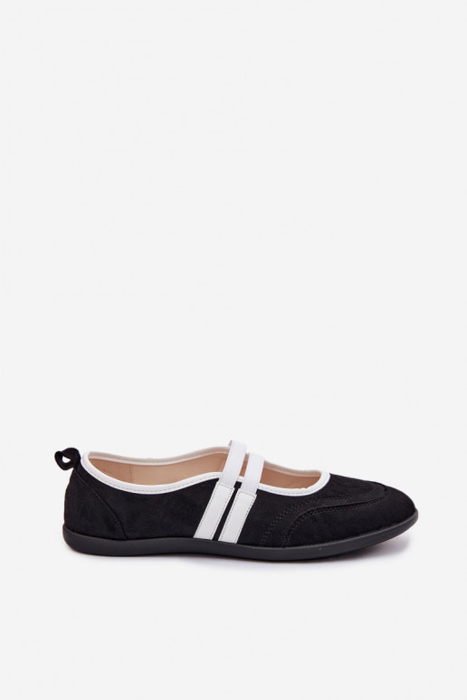 Ballerine Stile sportivoElastycznymi Paskami colore nero Donatella