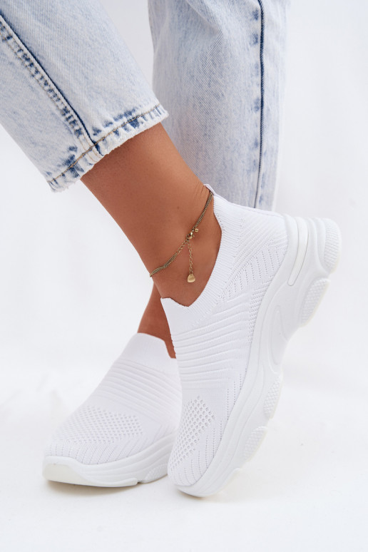 Scarpe sportive bianche da donna slip-on Floraine