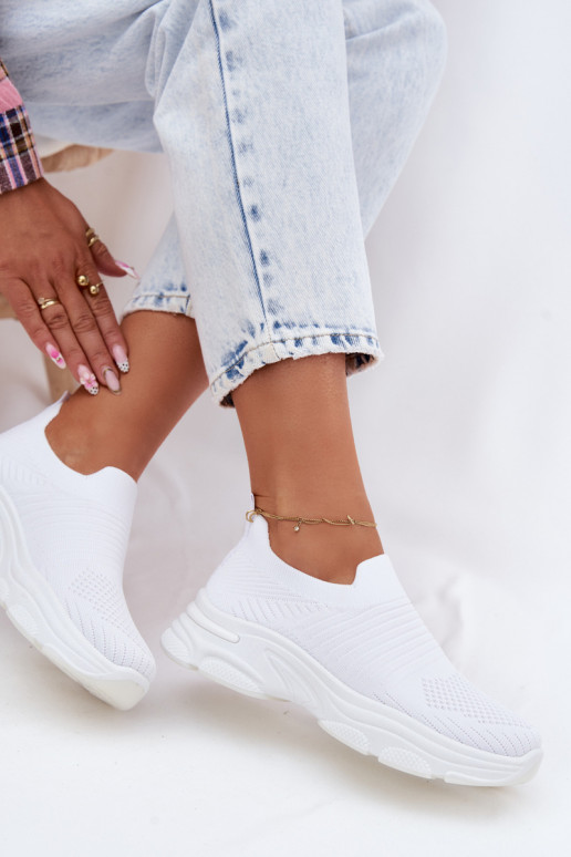 Scarpe sportive bianche da donna slip-on Floraine