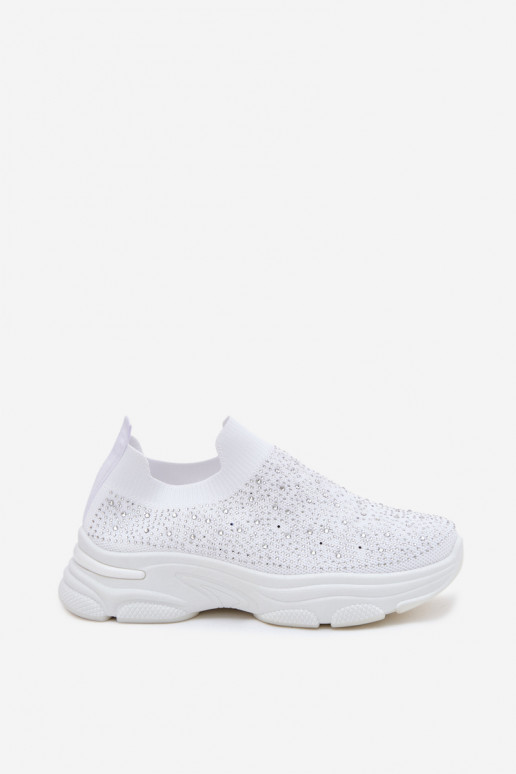 Scarpe sportive bianche da donna slip-on con decorazione Melorae
