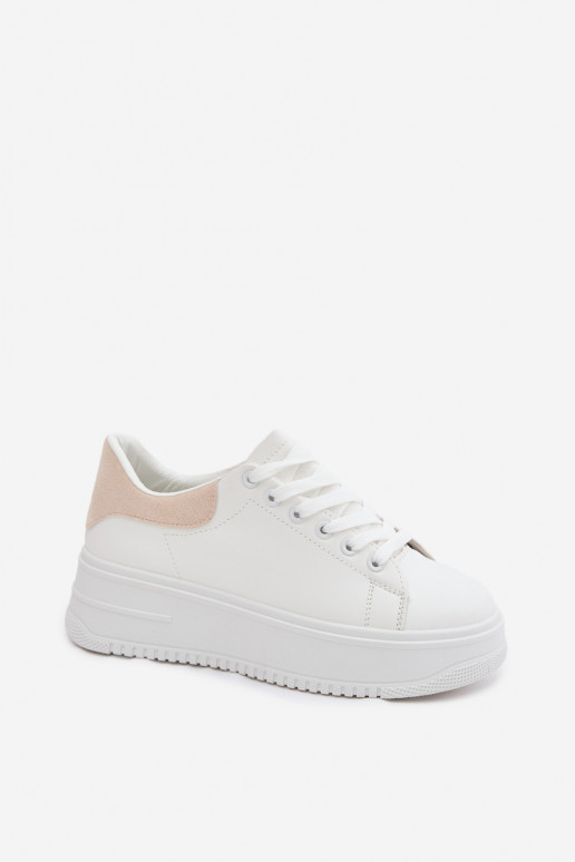Scarpe modello sneakers Femminile con una piattaformaImitacji Skóry Bianco-beige Calinae