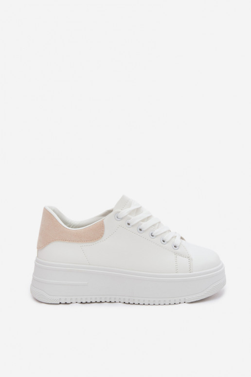Scarpe modello sneakers Femminile con una piattaformaImitacji Skóry Bianco-beige Calinae