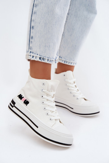 Scarpe alte bianche casual con piattaforma Liline 2