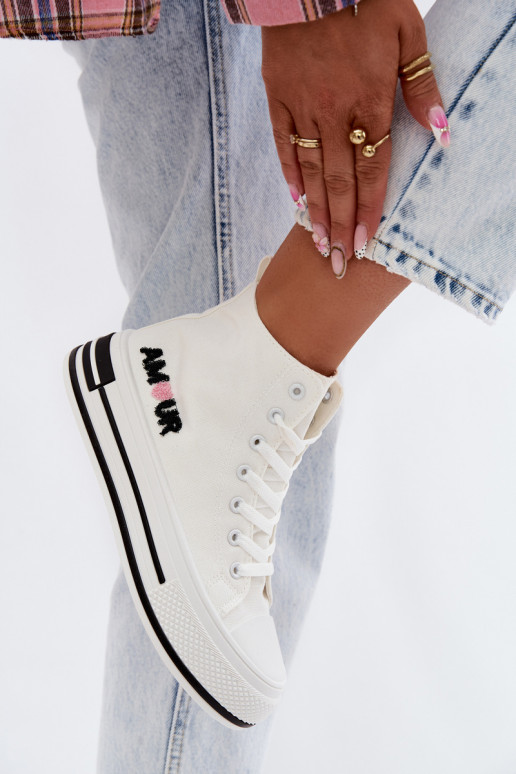 Scarpe alte bianche casual con piattaforma Liline
