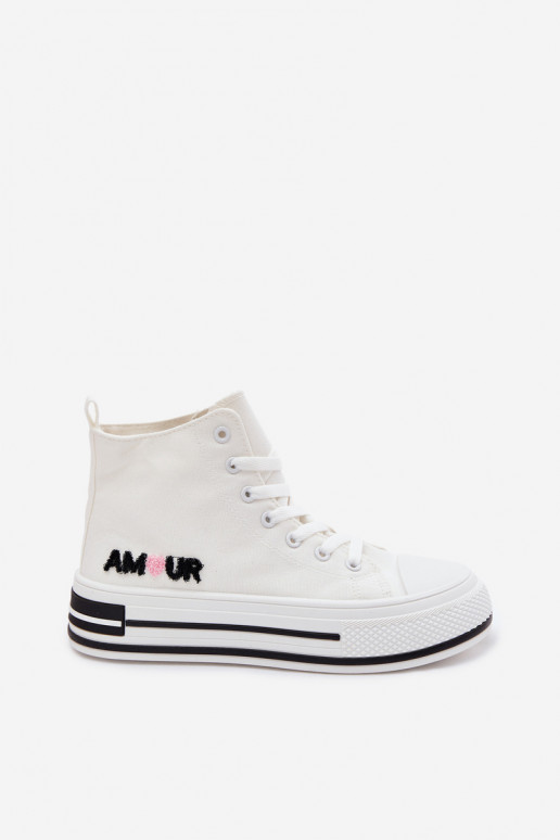 Scarpe alte bianche casual con piattaforma Liline