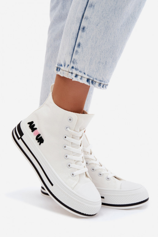 Scarpe alte bianche casual con piattaforma Liline