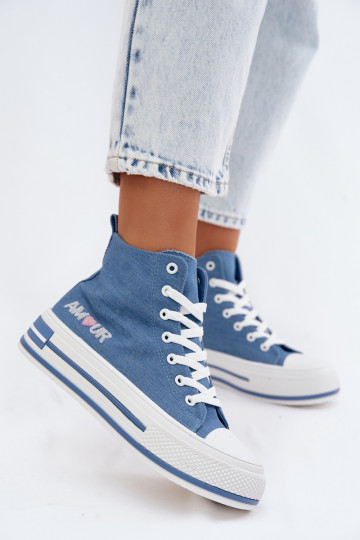 Scarpe alte blu casual con piattaforma Liline 2