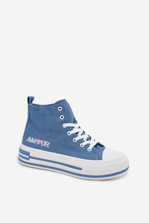 Scarpe alte blu casual con piattaforma Liline