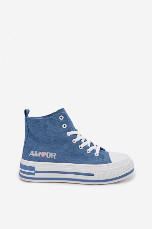 Scarpe alte blu casual con piattaforma Liline