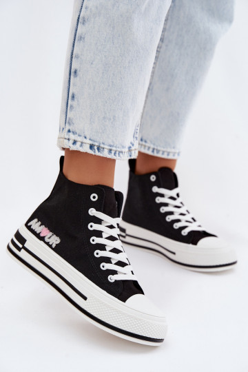 Scarpe alte nere casual con piattaforma Liline 2