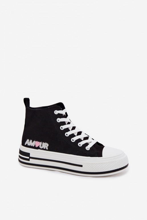 Scarpe alte nere casual con piattaforma Liline