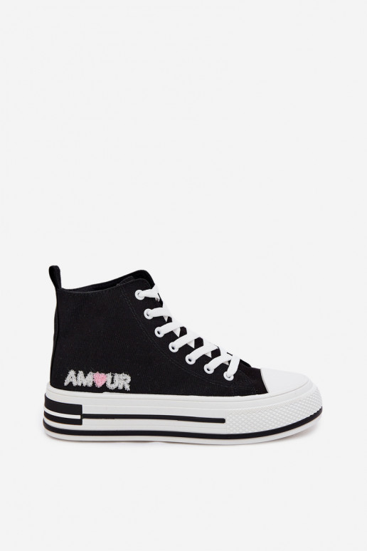 Scarpe alte nere casual con piattaforma Liline