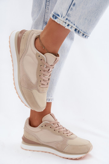 Sneakers beige da donna in camoscio McArthur MA2512IN