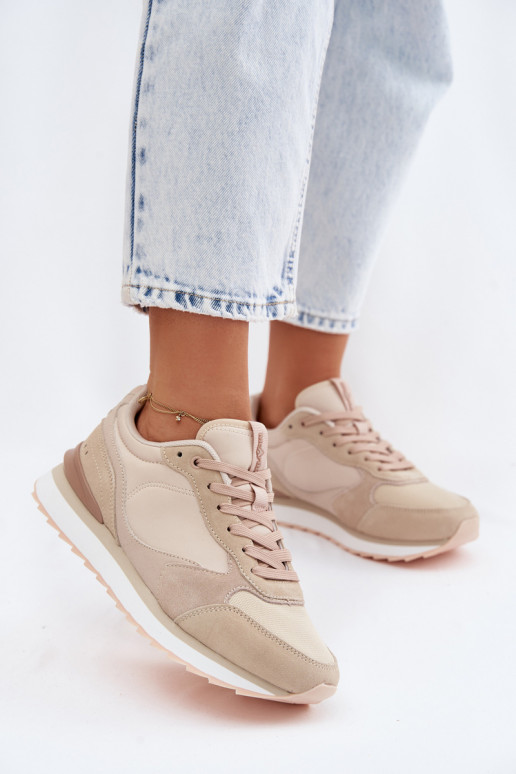 Sneakers beige da donna in camoscio McArthur MA2512IN