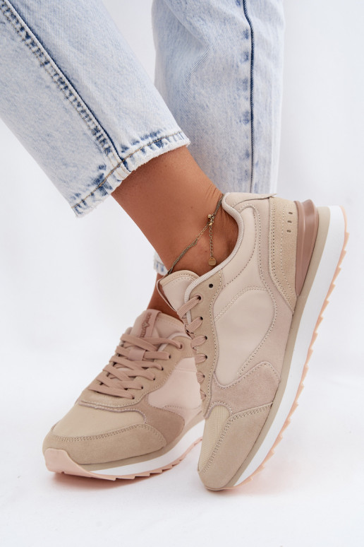 Sneakers beige da donna in camoscio McArthur MA2512IN