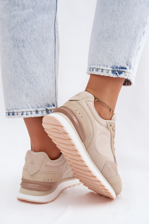 Sneakers beige da donna in camoscio McArthur MA2512IN