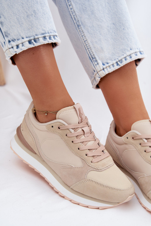 Sneakers beige da donna in camoscio McArthur MA2512IN