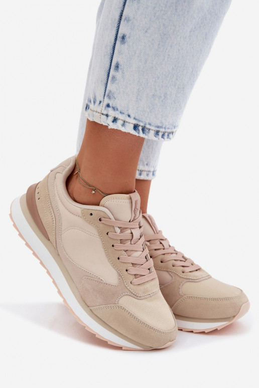 Sneakers beige da donna in camoscio McArthur MA2512IN
