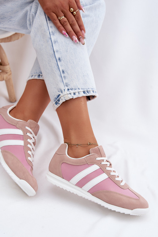 dalla pelle scamosciata Scarpe modello sneakers scarpe da ginnastica Femminile McArthur MA258IN colore rosa