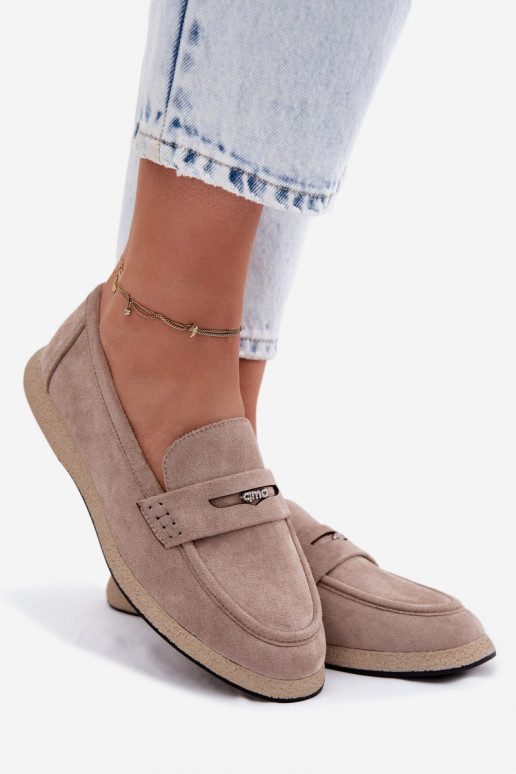 Mocassini in suede sintetico color sabbia da donna Vinceza 62273