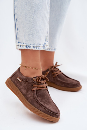 Scarpe in suede sintetico marroni Vinceza 95391 2