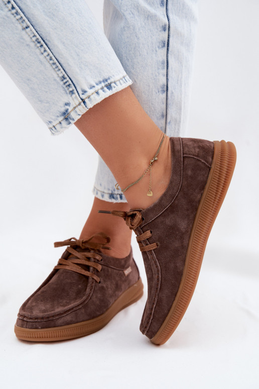 Scarpe in suede sintetico marroni Vinceza 95391