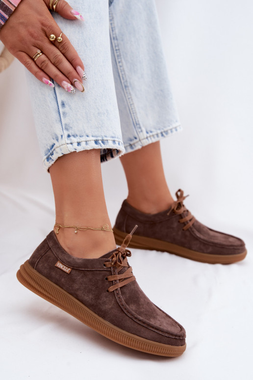 Scarpe in suede sintetico marroni Vinceza 95391